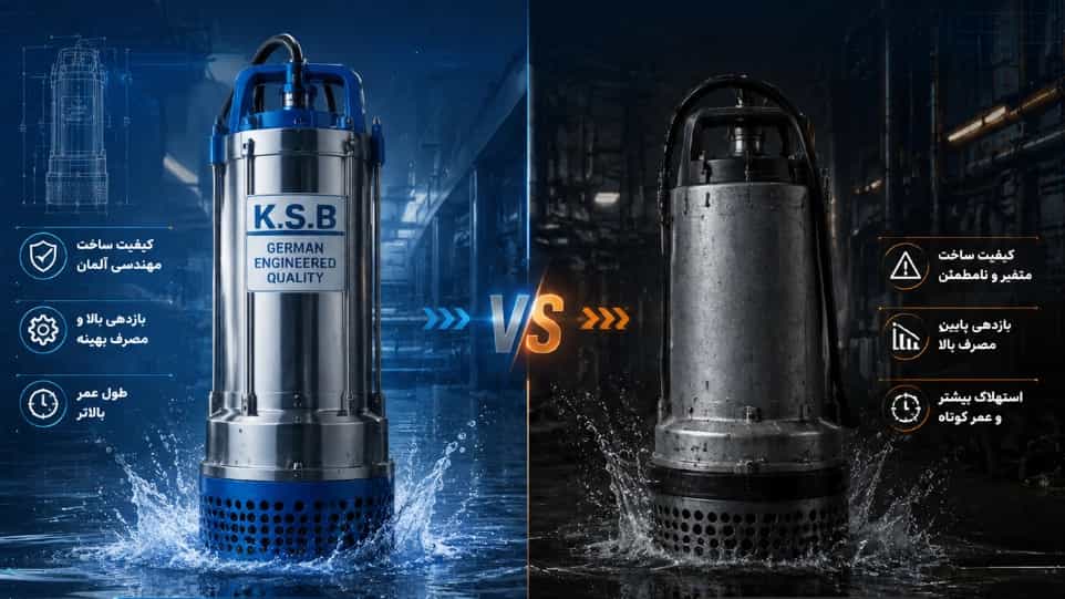 تفاوت الکتروپمپ شناور طرح K.S.B با نمونه‌های اصلی آلمانی